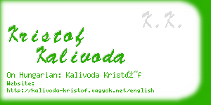 kristof kalivoda business card